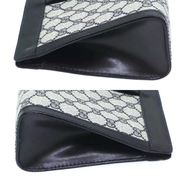 GUCCI GG Supreme Sherry Line Clutch Bag Navy Red - Picture 10 of 15